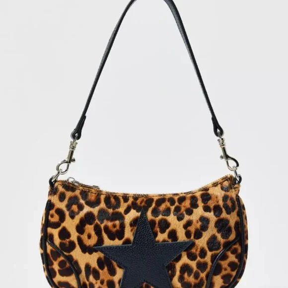NWT New Silence + Noise Daphne Cheetah Print Bag Shoulder Star Purse Handbag - Picture 2 of 6